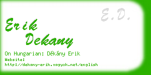 erik dekany business card