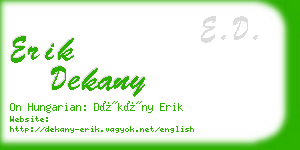 erik dekany business card